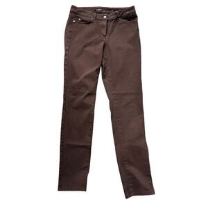 Women’s J. McLaughlin Brown Pants Flat Front Trousers Preppy Classic Size 6